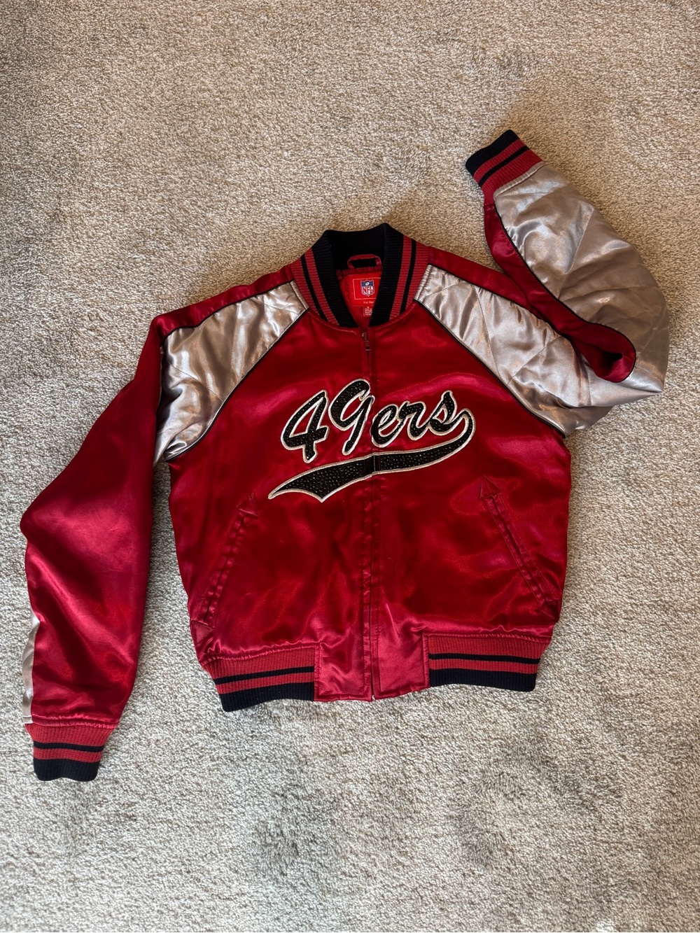 NFL San Francisco 49ers Satin Bomber Jacket